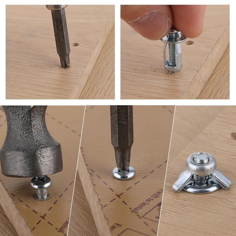 Molain 15 Pack Hollow Metal Cavity Fixing Hollow Door Anchor, M4 Nuts for 0-5mm Door Extra Short Hollow Wall Anchors Aluminium cladding Sheet Steel, Iron Sheet - Image 4